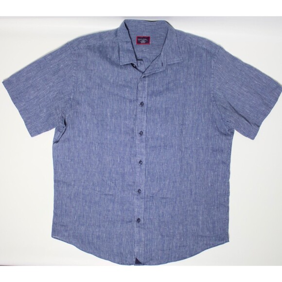 Lot of 3 UNTUCKit 100% Linen Short Sleeve Button Shirts Blue Red Men Size L (B2) - Picture 14 of 16